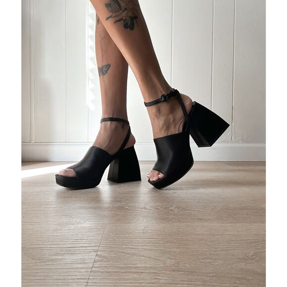 CIRCUS BY SAM EDELMAN Womens Black Platform Miranda Open Heeled Sandal 7.5 - Picture 1 of 2